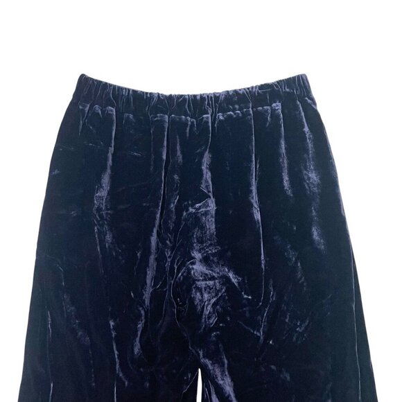 J Crew Velvet Wide-Leg Pull-On Ankle Pants Classic Preppy Business Blue size 8 - Picture 5 of 8